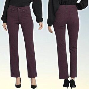 NWT NYDJ Marilyn Bridge High Rise Cherry Stripe Straight Leg Jean Size 4